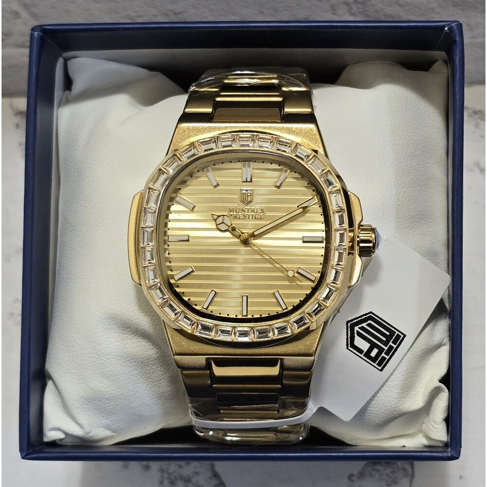 Montres Prestige X Invicta Men's Watch 40mm Paved Bezel Gold MPW-0323 Brand New